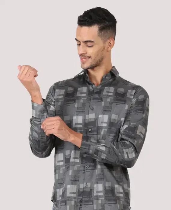 Abstract Geometric Print Shirt